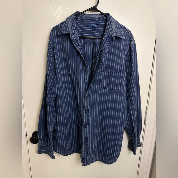 Croft & Barrow Denim button down shirt cotton size LT #1250 - Picture 1 of 7